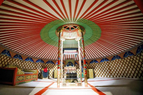 View into a Mongolian yurt