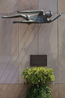 Modern sculpture of Hermes created 1961 by the sculptor Georg Breuninger