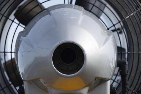 Rear view with fan