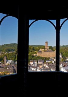 View from the Bismark Temple of Dillenburg with the Wilhelmsturm and the Altsatdt