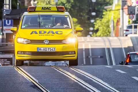 ADAC breakdown vehicle on the road in Stuttgart