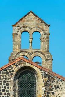 Esteil village. Church Saint Jean. Livradois-Forez Regional Nature Park. Puy de Dome department. Auvergne-Rhone-Alpes. France