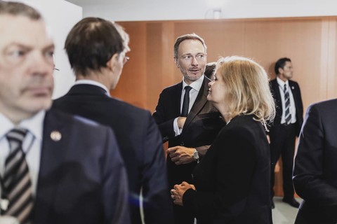 (R-L) Nancy Faeser (SPD), Federal Minister of the Interior and Home Affairs, Christian Lindner