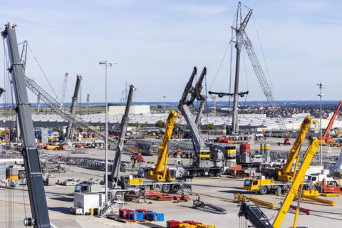 Construction machinery at Liebherr plant