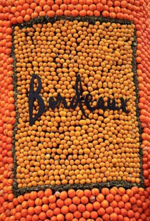 Representation of the Bordeaux region with oranges and lemons