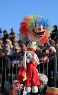 Fantasy figures in the street parade in Menton