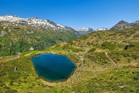 View from Lake Salzboden towards the mountains