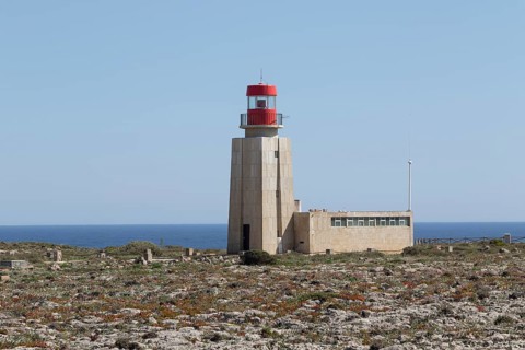 Farol de Sagres lighthouse on the site of the Fortaleza de Sagres fortress
