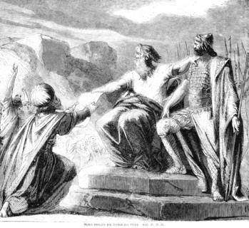 Moses hands over the law to the Levite
