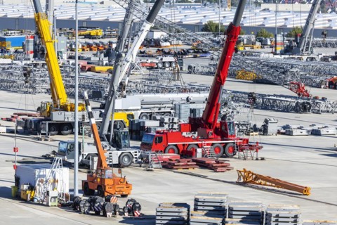 Construction machinery at Liebherr plant