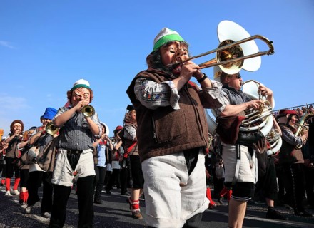 Music band at the street parade in Menton