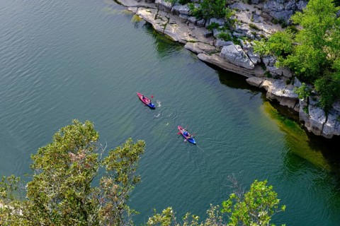 Kayaks on the Ardeche