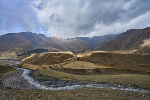 High mountain landscape on the Georgian Army Road