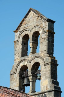 Esteil village. Church Saint Jean. Livradois-Forez Regional Nature Park. Puy de Dome department. Auvergne-Rhone-Alpes. France