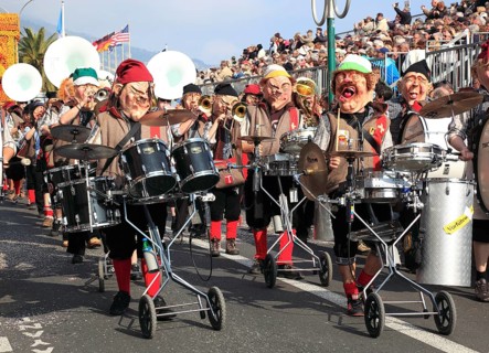 Music band at the street parade in Menton