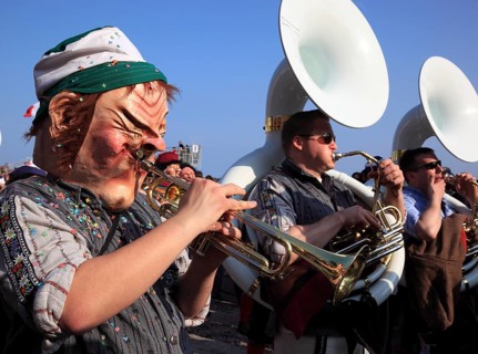 Musicians at the street parade in Menton