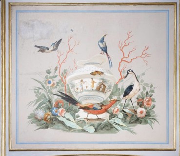 Chinese Still Life with Porcelain Vase and Heron