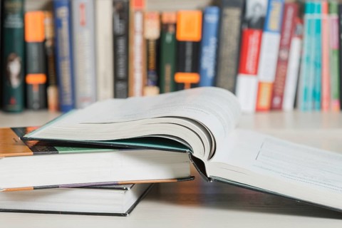 Books near bookcase