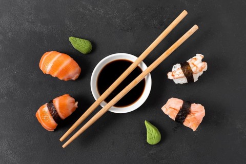 Soya souce sushi rolls