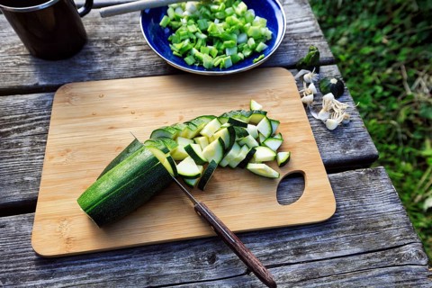 Vegetables on wooden board