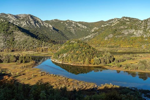 Landscape on the river Crnojevic near Rijeka Crnojevica