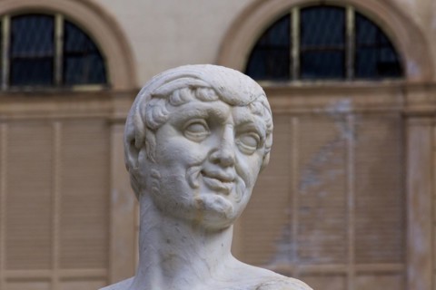 Head of a male statue
