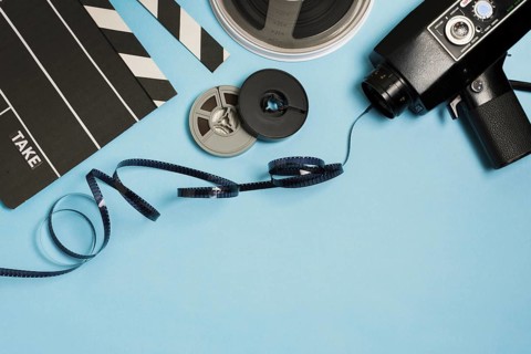 Copy space cinema equipment