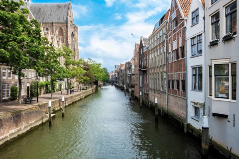 Gracht at the Grote Kerk in Dordrecht