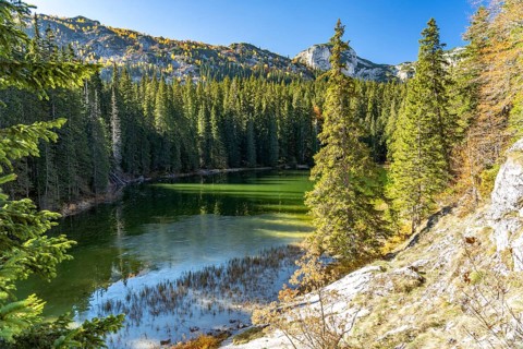 The mountain lake Zmijinje Jezero in Durmitor National Park