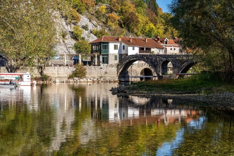 The Old Stari Most Bridge over the Crnojevic River in Rijeka Crnojevica