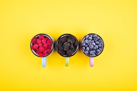 Cute assortment forest fruit top view