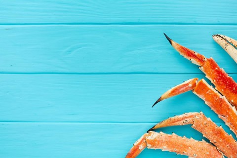 Top view lobster with copy space