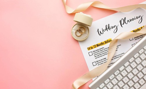 Wedding planner keyboard top view