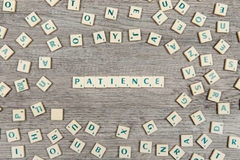 Letters forming word patience