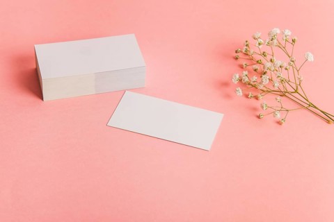 Stack business cards flower
