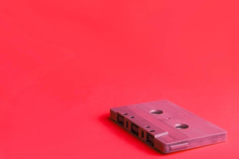 Compact cassette red
