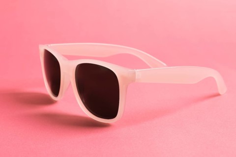 Close up cool pink sunglasses
