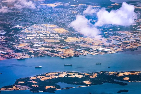 Aerial view of residential