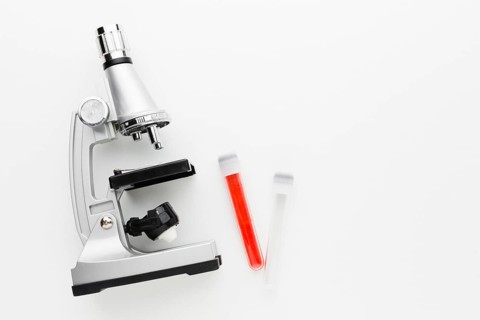 Top view microscope test tubes