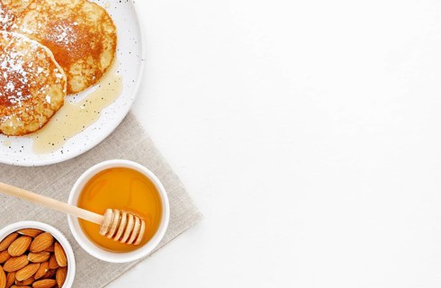 Top view delicious crepes breakfast
