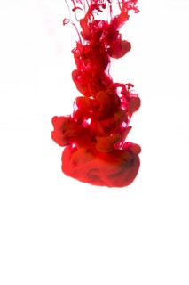 Vivid red droplet ink