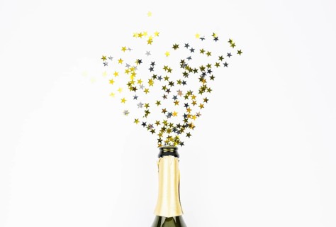 Star spangles flying from bottle