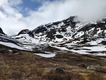 Snow-capped mountains in Jotunheimen National Park