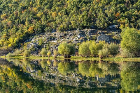 Landscape on the river Crnojevic near Rijeka Crnojevica