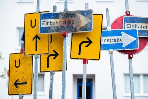 Many traffic signs