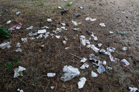 Party rubbish on the Elbe