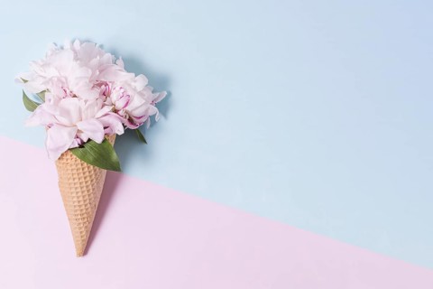 Abstract ice cream cone bouquet flowers