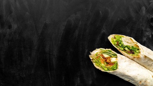 Top view burritos with copy space