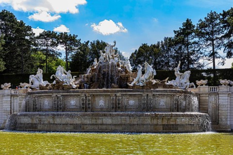 Neptune Fountain in Schoenbrunn Palace Park