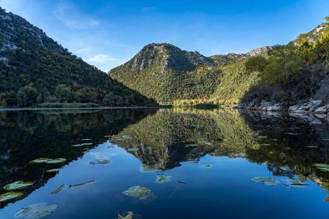 Landscape on the river Crnojevic near Rijeka Crnojevica